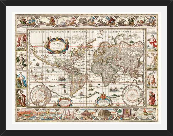 Cuadro Mapa Vintage