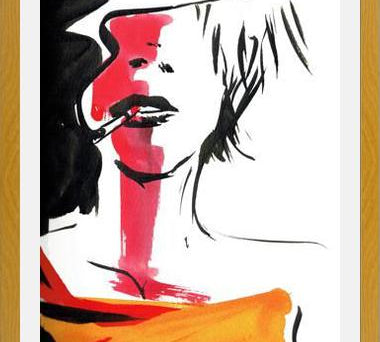 Cuadro mujer fumando