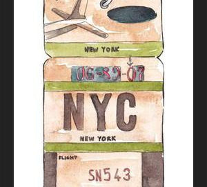 Cuadro NEW YORK VINTAGE FLIGHT TAG