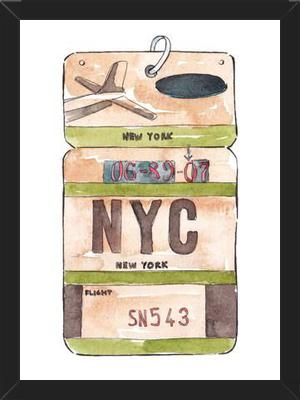 Cuadro NEW YORK VINTAGE FLIGHT TAG