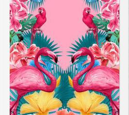 Cuadro Flamingo and Tropical garden
