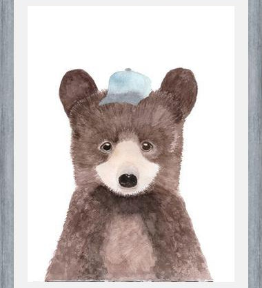Cuadro Oso pardo con gorra