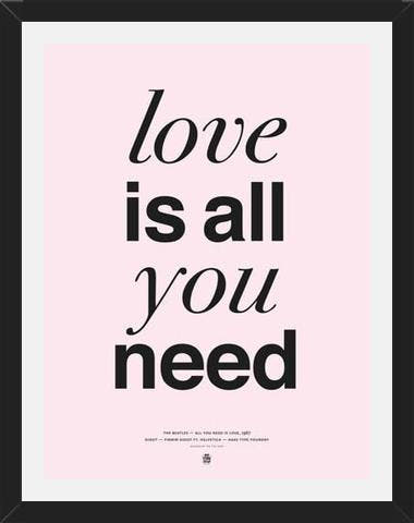 Cuadro THE BEATLES - LOVE IS ALL YOU NEED rose