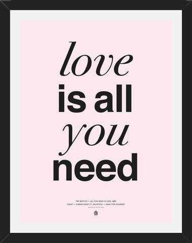 Cuadro THE BEATLES - LOVE IS ALL YOU NEED rose