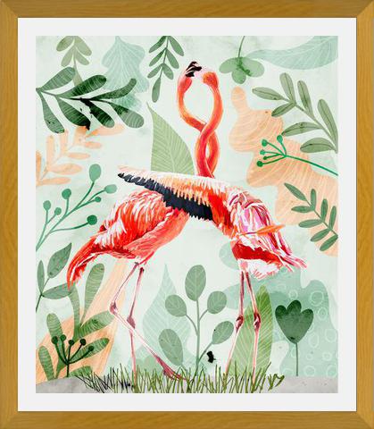 Cuadro Flamingo Love