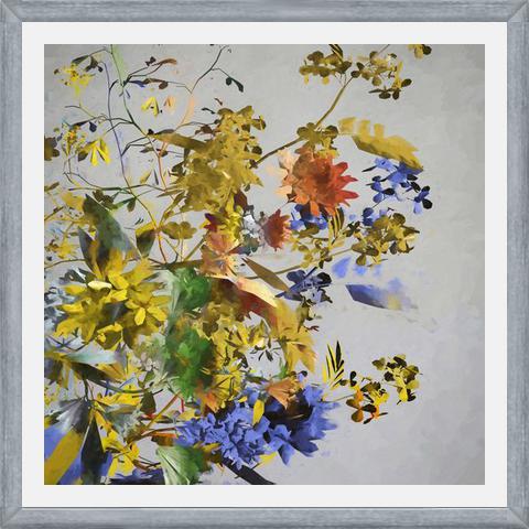 Cuadro Floral in Yellow and Blue