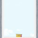Cuadro Casa amarilla, puerta fucsia.