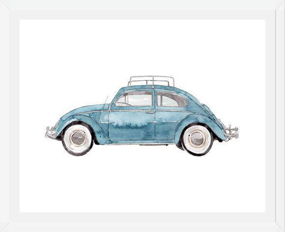 Cuadro Vintage Car Light Blue