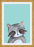 Cuadro Painted racoon on mint