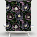 Cortina de Baño Dark Flowers Pattern