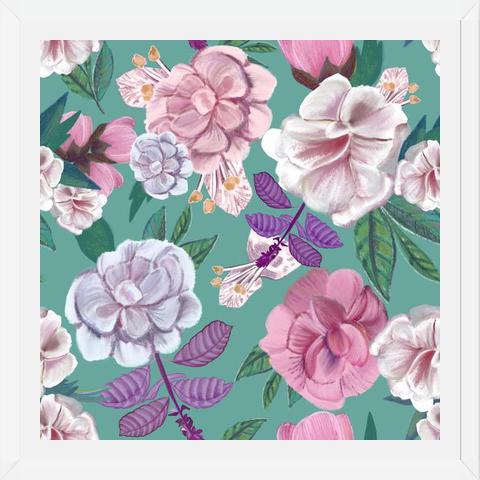 Cuadro Basil Flowers and Roses Pattern