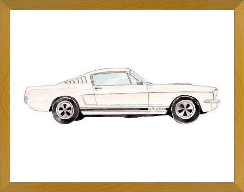 Cuadro Vintage cream car