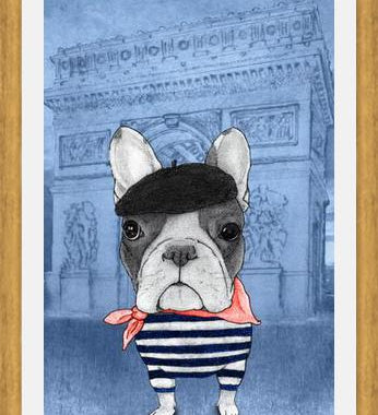 Cuadro French Bulldog With Arc De Triomphe