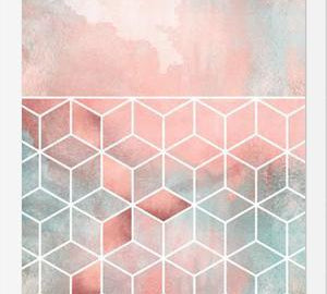 Cuadro Rose Clouds And Cubes