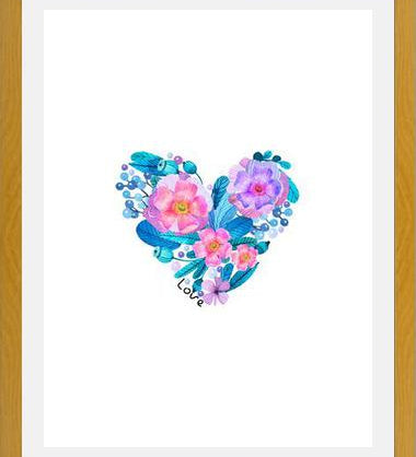 Cuadro Watercolor Floral Heart