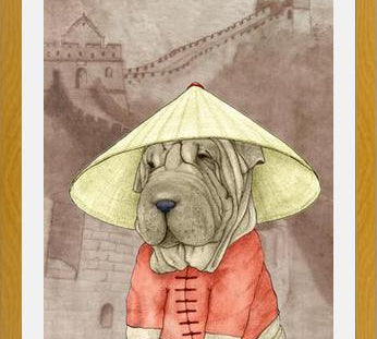 Cuadro Sharpei With The Great Wall