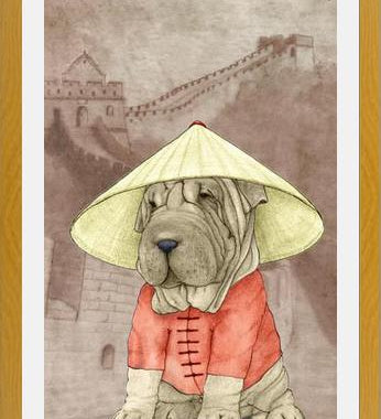 Cuadro Sharpei With The Great Wall