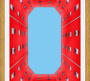 Cuadro edificio rojo
