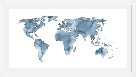 Cuadro Blue World Map