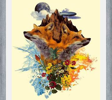 Cuadro Fox and Floral