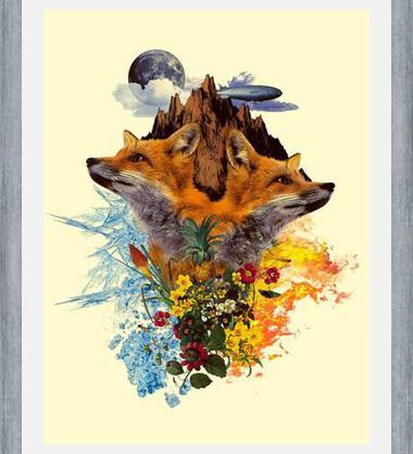 Cuadro Fox and Floral