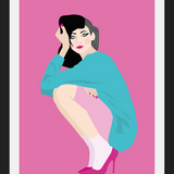 Cuadro Ilustración chica en tacos