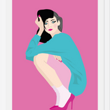 Cuadro Ilustración chica en tacos