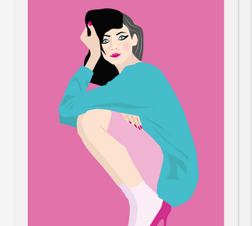 Cuadro Ilustración chica en tacos