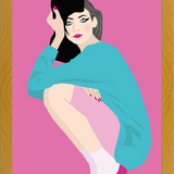 Cuadro Ilustración chica en tacos