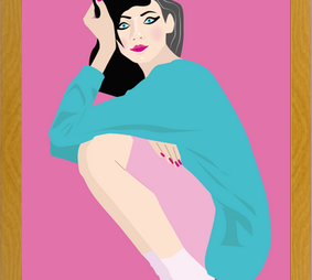 Cuadro Ilustración chica en tacos