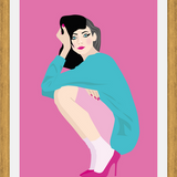 Cuadro Ilustración chica en tacos