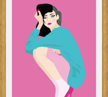 Cuadro Ilustración chica en tacos