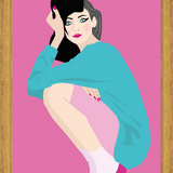 Cuadro Ilustración chica en tacos