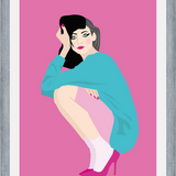 Cuadro Ilustración chica en tacos