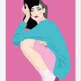 Cuadro Ilustración chica en tacos