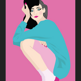 Cuadro Ilustración chica en tacos