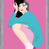 Cuadro Ilustración chica en tacos