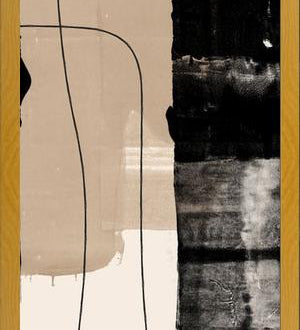 Cuadro Abstracto Beige Blanco y Negro II