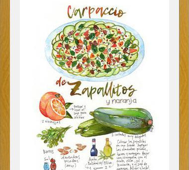 Cuadro Receta Carpaccio de Zapallitos