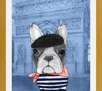 Cuadro French Bulldog With Arc De Triomphe