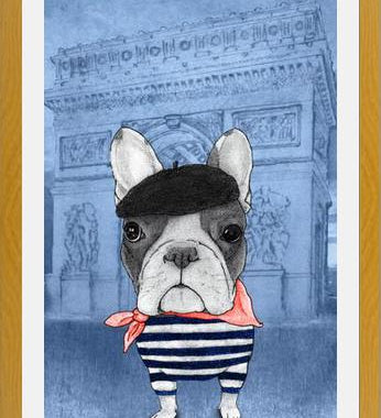 Cuadro French Bulldog With Arc De Triomphe