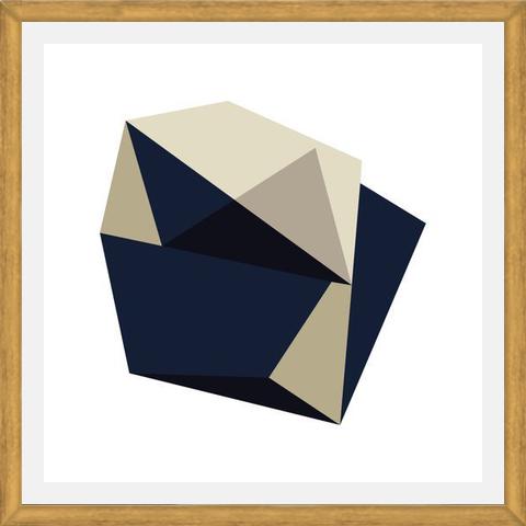 Cuadro Geométrico Azul y Beige