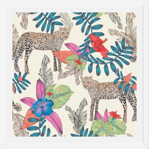 Cuadro Hand drawn leopard colorful tropicalecru