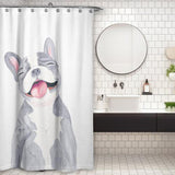 Cortina de Baño Bulldog Frances Gris
