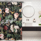 Cortina de Baño Butterflies and Floral Pattern