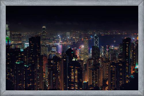 Cuadro Hongkong Skyline en la noche