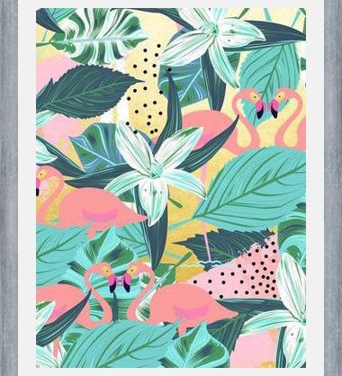 Cuadro Flamingo Tropical