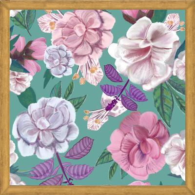Cuadro Basil Flowers and Roses Pattern