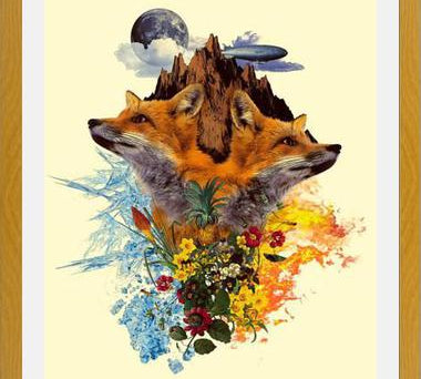Cuadro Fox and Floral