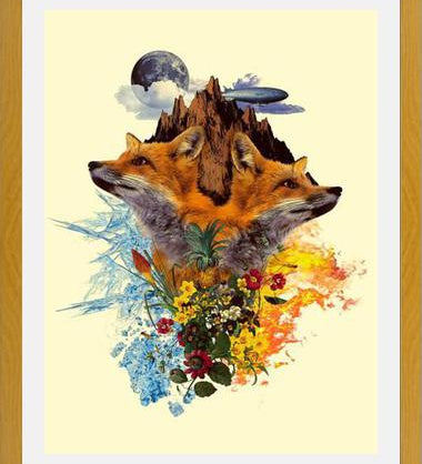 Cuadro Fox and Floral